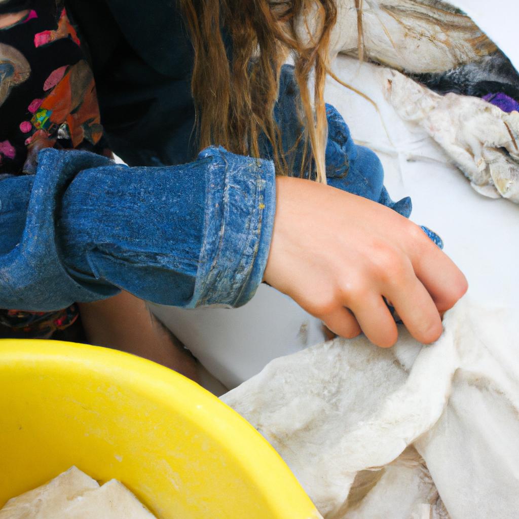 Person using sustainable dyeing methods
