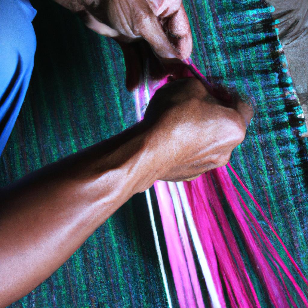 Person working with different fibers